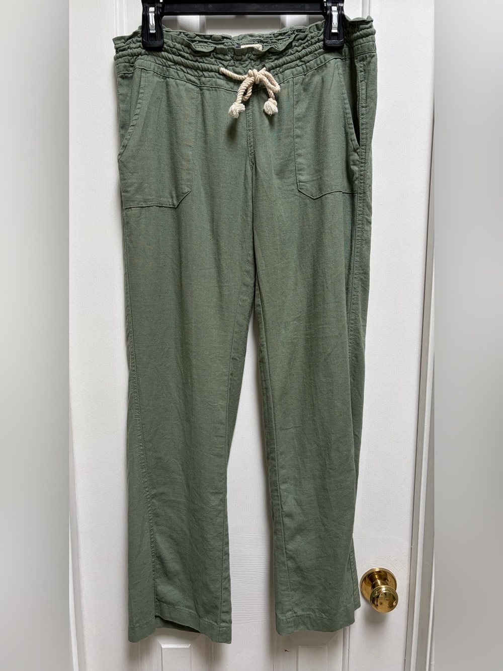 Roxy Olive Green Drawstring Casual Pants